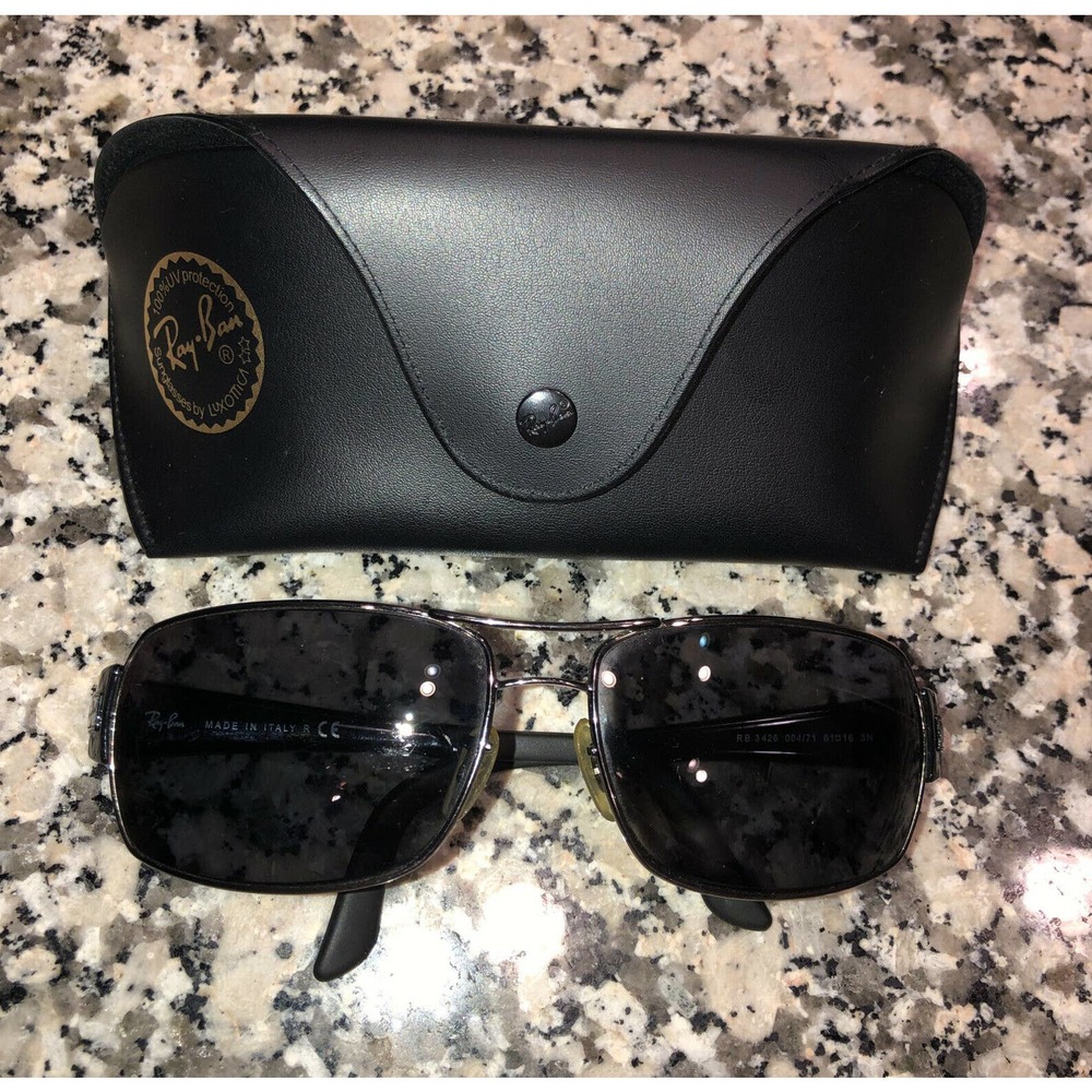 Ray Ban Sunglasses Mens Frames 3426 Black Metal Gunmetal Case